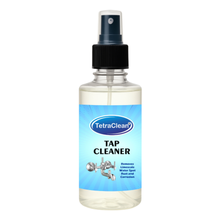 TetraClean Advanced Tap & Metal Surface Cleaner – Powerful Limescale, Hard Water Stain & Tarnish Remover for Faucets, Brass, Copper, and Aluminum (Concentrate Formula)